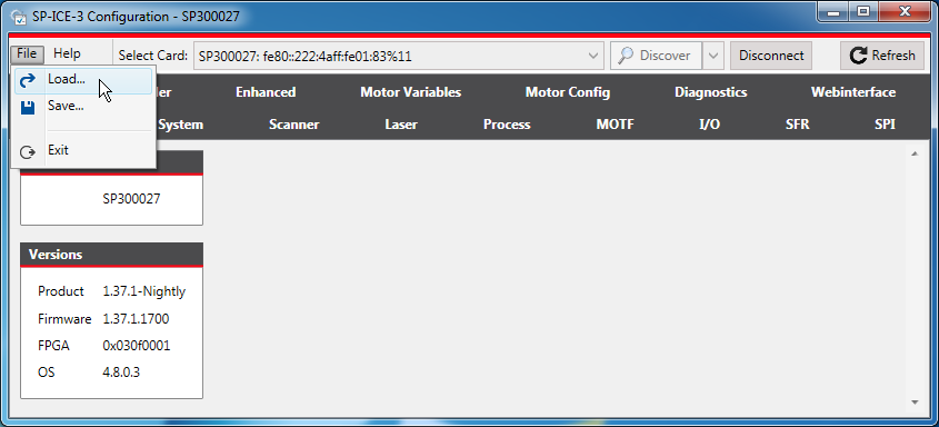 SP-ICE-3 Configuration-Load-All-Start